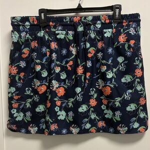 St. John's Bay Skort Navy, Orange Floral print